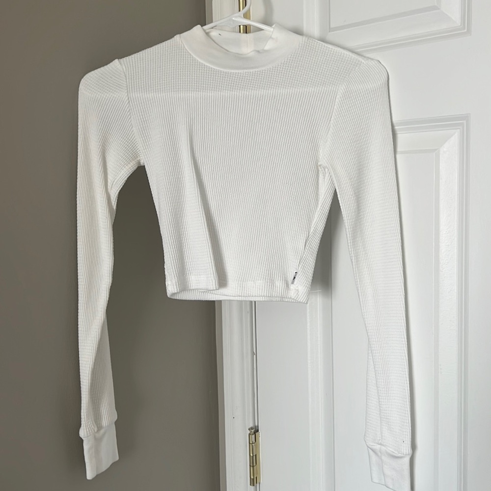 TNA cropped white long sleeve
